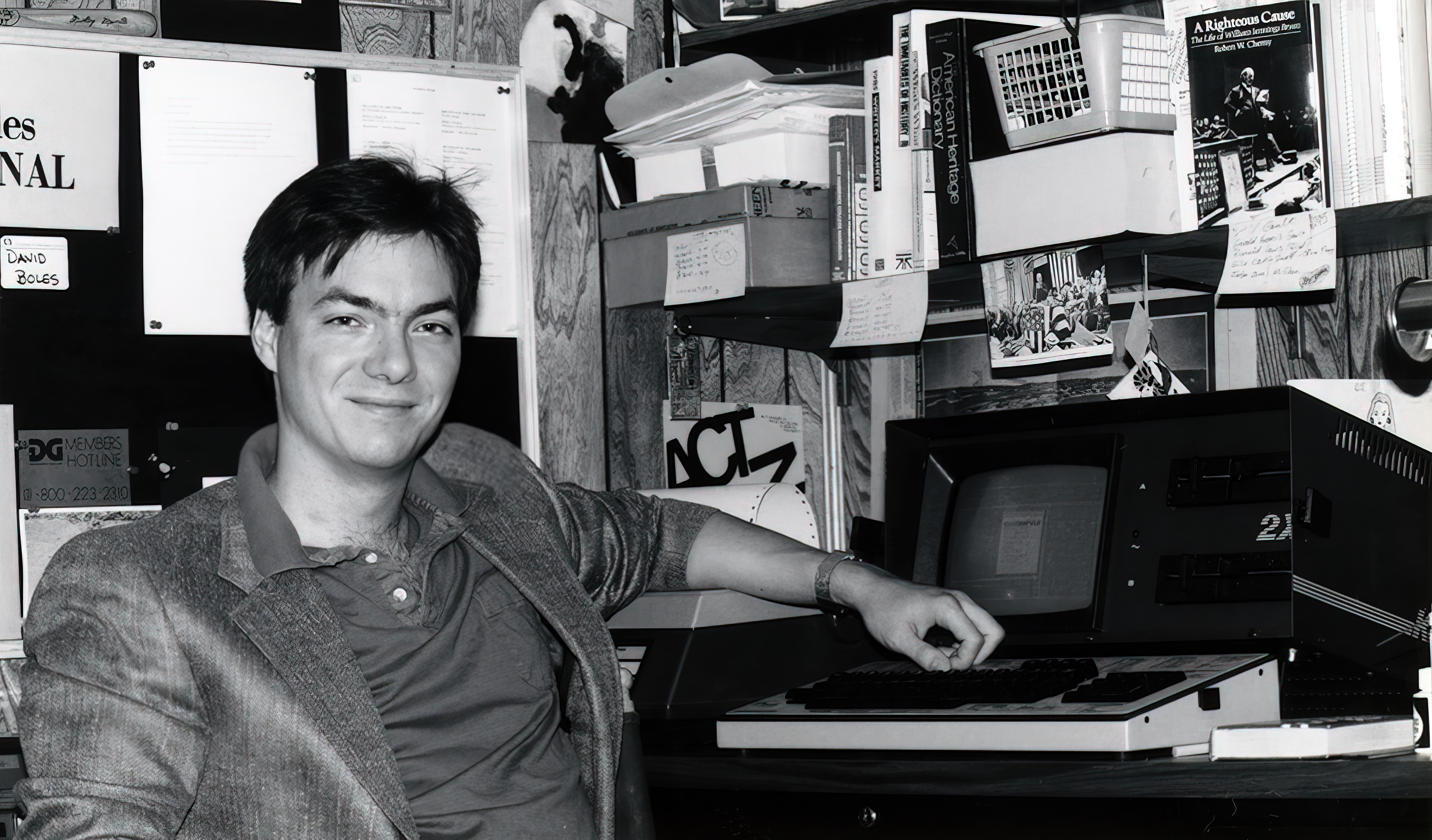 David Boles writing on a Kaypro 2X in Lincoln, Nebraska